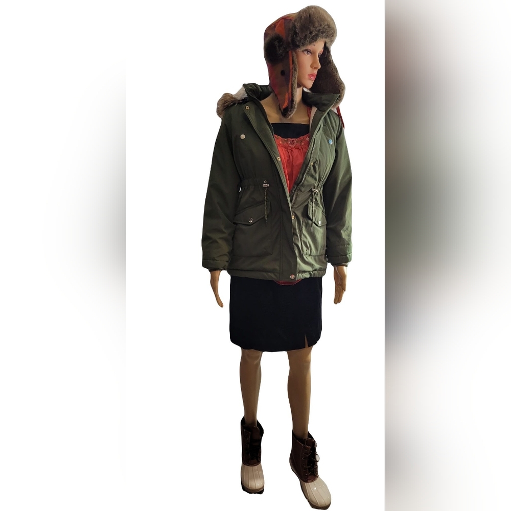 Members Mark Ultimate Girls Parka Jacket Size 10/12 Sage Green